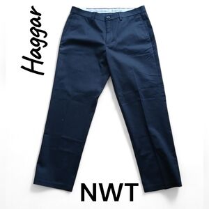 Haggar Men's Size 34×29 Classic Black Flat Front Dress Pants